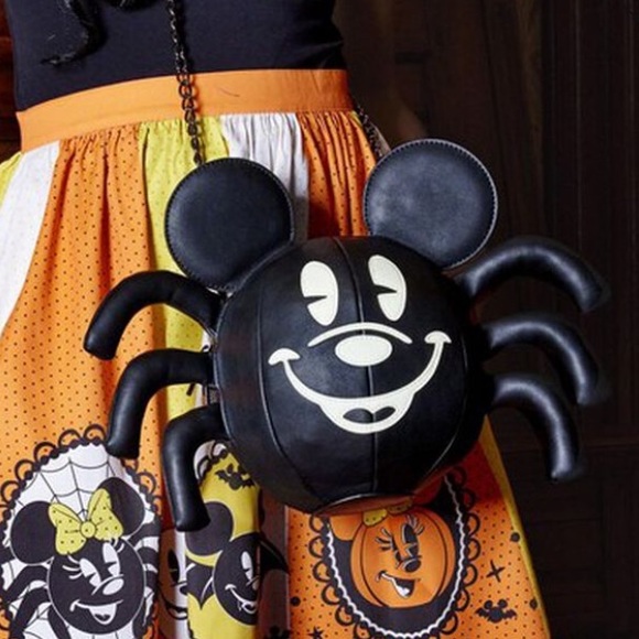 Loungefly x Disney Mickey Mouse Spider Glow in the Dark Crossbody Bag Purse NWT